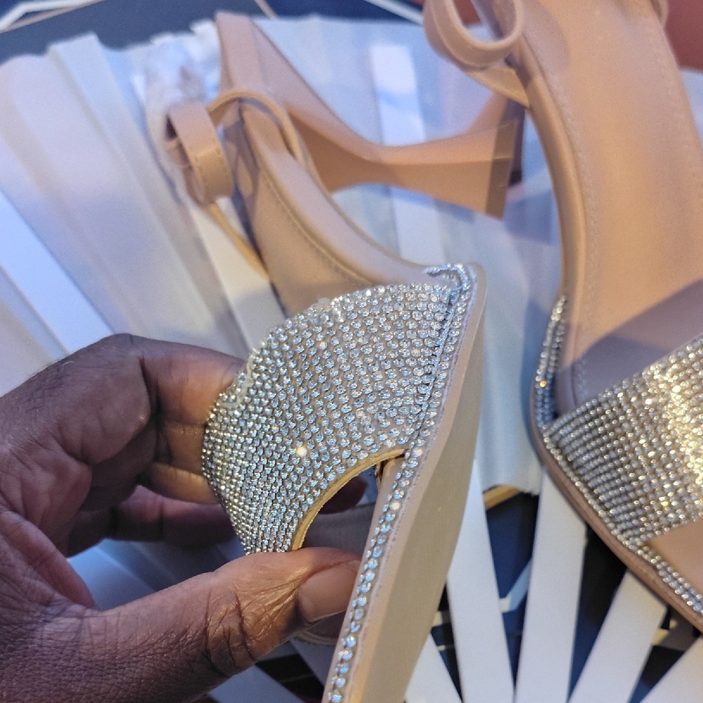 ❤️Chic Beige Rhinestone Women's Heels❤️ - Picture 6 of 6